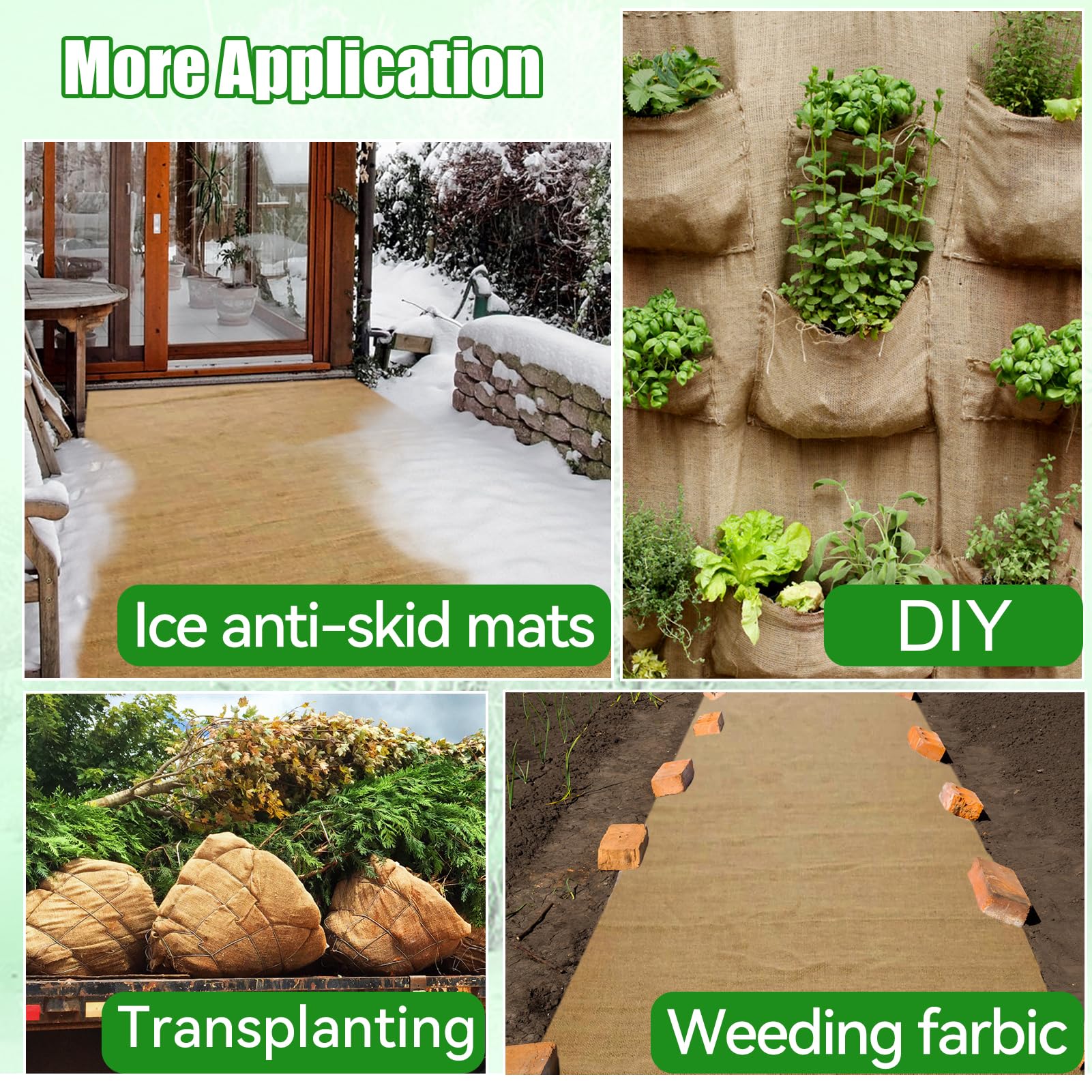 ANPHSIN 30ft x 40in Natural Burlap Plant Covers for Freeze Protection - Winter Frost Blankets & Cold Weather Cloth for Outdoor Bushes, Trees & Potted Plants - Perfect for Garden, Patio & Landscape Protection