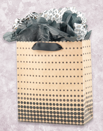 Eco-Friendly Ombre Kraft Paper Gift Bags for Birthdays, Weddings & Party Favors - Premium Studio Quality Gift Packaging with Trendy Dot Design
