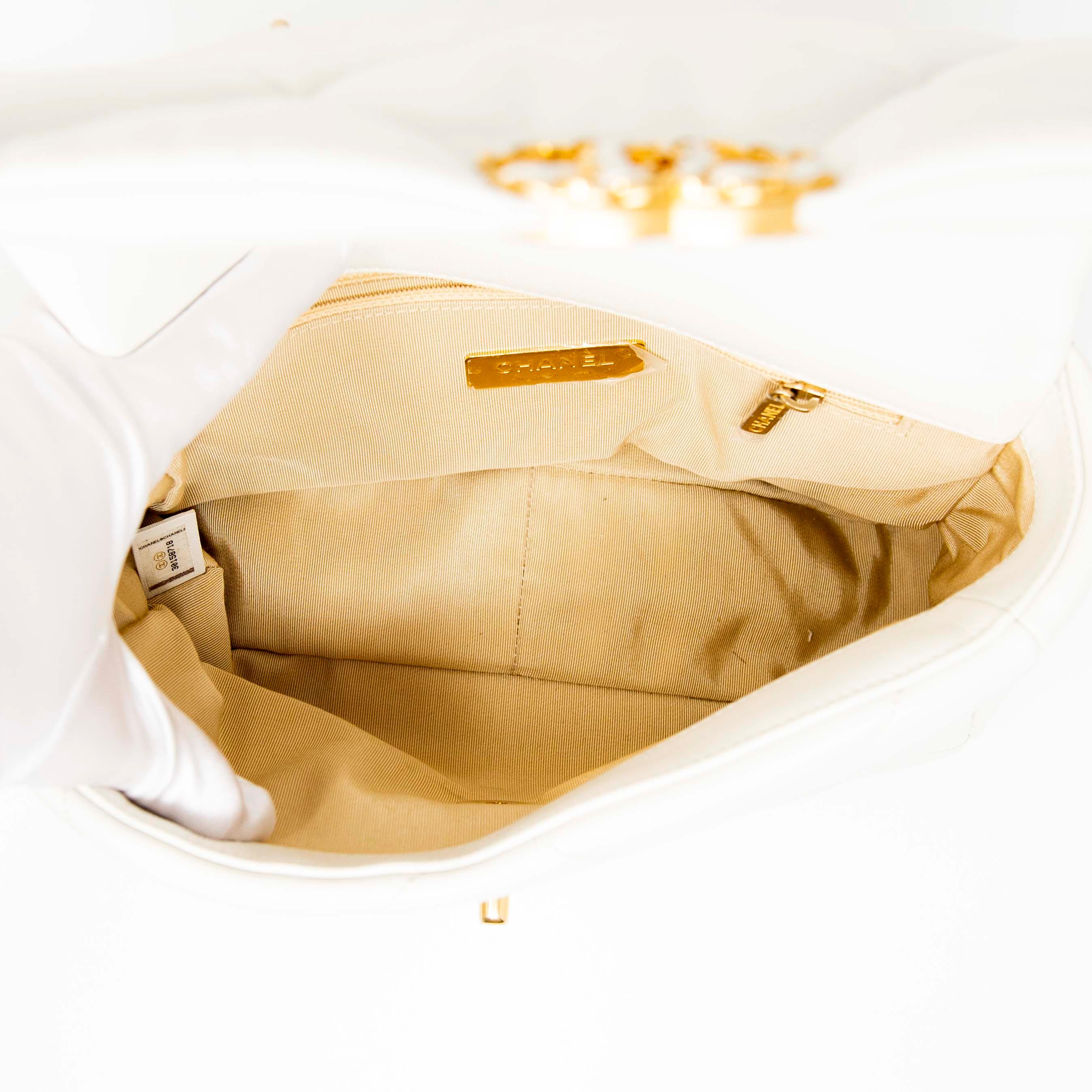 Chanel White Small 19 Flap Bag - Luxury Designer Handbag for Women | Perfect for Everyday Use, Parties & Special Occasions