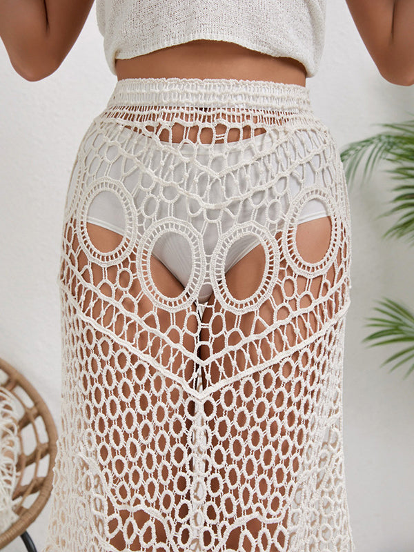 ZASUWA Women's Sexy Hollow Out Fishnet Bikini Cover Up Dress - Perfect for Beach, Pool Party & Summer Vacation