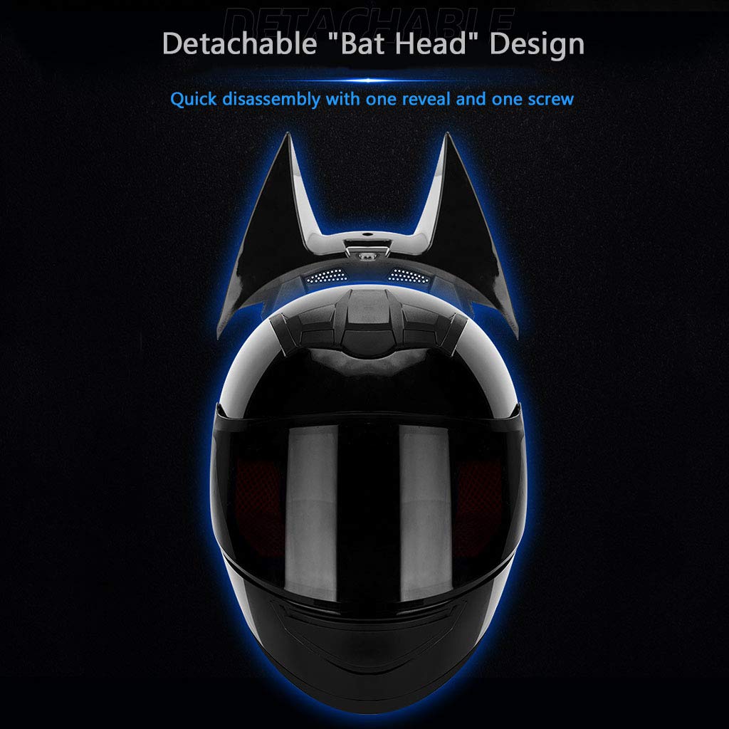 Cat Ear Motorcycle Helmet - DOT Certified Full Face Bike Helmet with Cool Cat Ears Design for Men & Women - Perfect for Electric Scooters, Racing, and Summer Riding