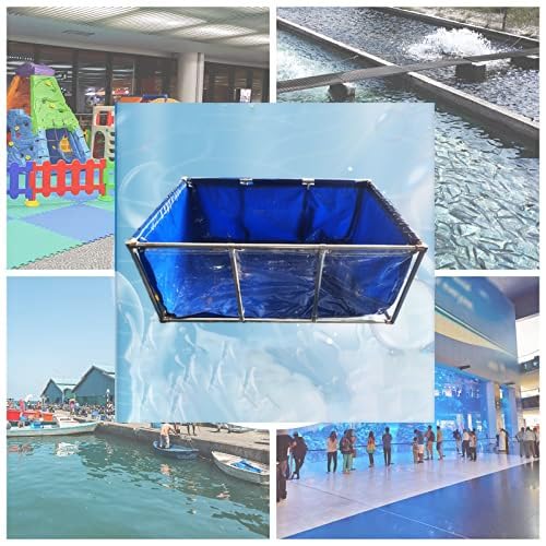 Above Ground Canvas Fish Pond - Large Transparent Aquaculture Pool for Temporary Fish Holding & Viewing (1x1m) - Perfect for Backyard, Garden, or Outdoor Fish Farming