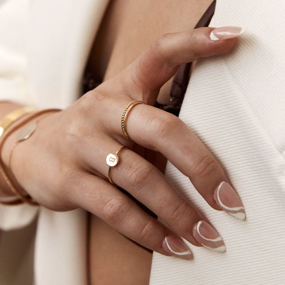 10k Gold Thin Plain Stacker Ring - Dainty Minimalist Band for Everyday Wear, Stacking & Layering - Perfect for Gifting & Special Occasions