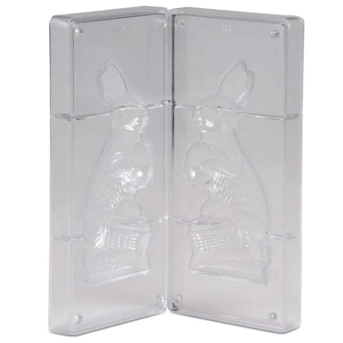 Easter Rabbit with Egg Basket 2-Piece Silicone Mold - Perfect for DIY Chocolate, Candy, and Soap Making at Home