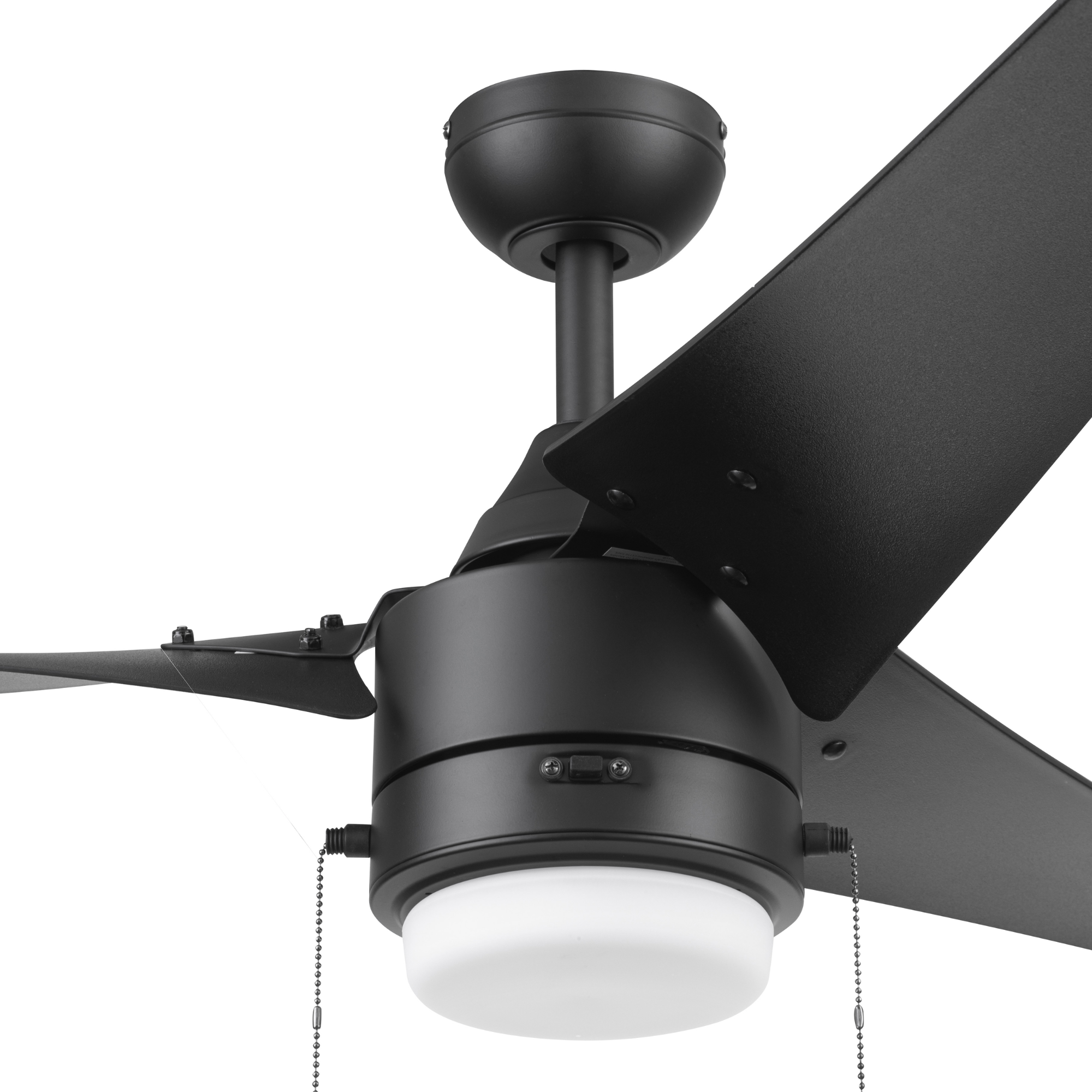 56 Inch Matte Black Ceiling Fan with Pull Chain - Indoor/Outdoor Use for Living Room, Bedroom, Patio & Covered Porch