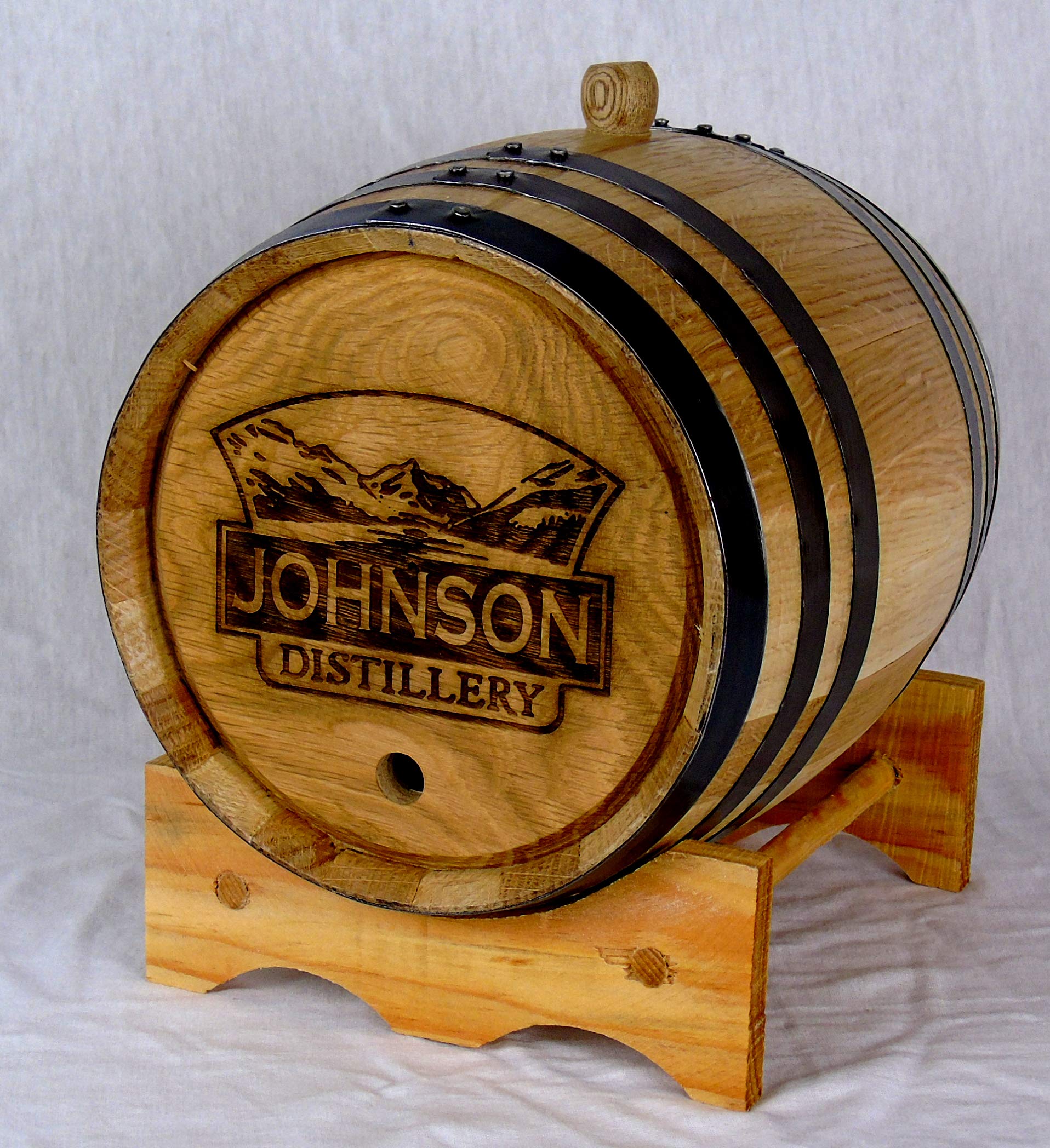 Personalized Engraved White American Oak Aging Barrel (3 Liter) - Premium Wooden Whiskey, Bourbon, Wine & Spirits Barrel for Home Brewing & Aging | Custom Name/Design | Perfect for Home Bar, Gifts & Craft Distilling