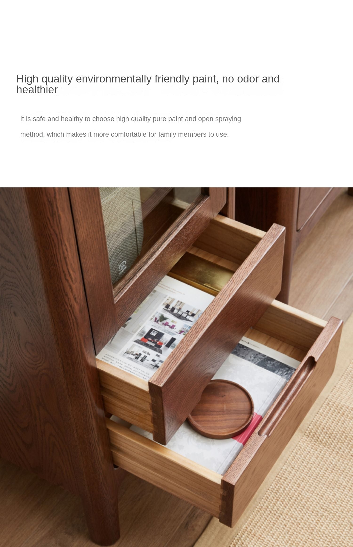 Solid Oak Wood Side Cabinet - Rustic Display Storage Shelf for Living Room, Bedroom & Entryway - Perfect for Home Decor & Organizing Books, Plants & Decorations