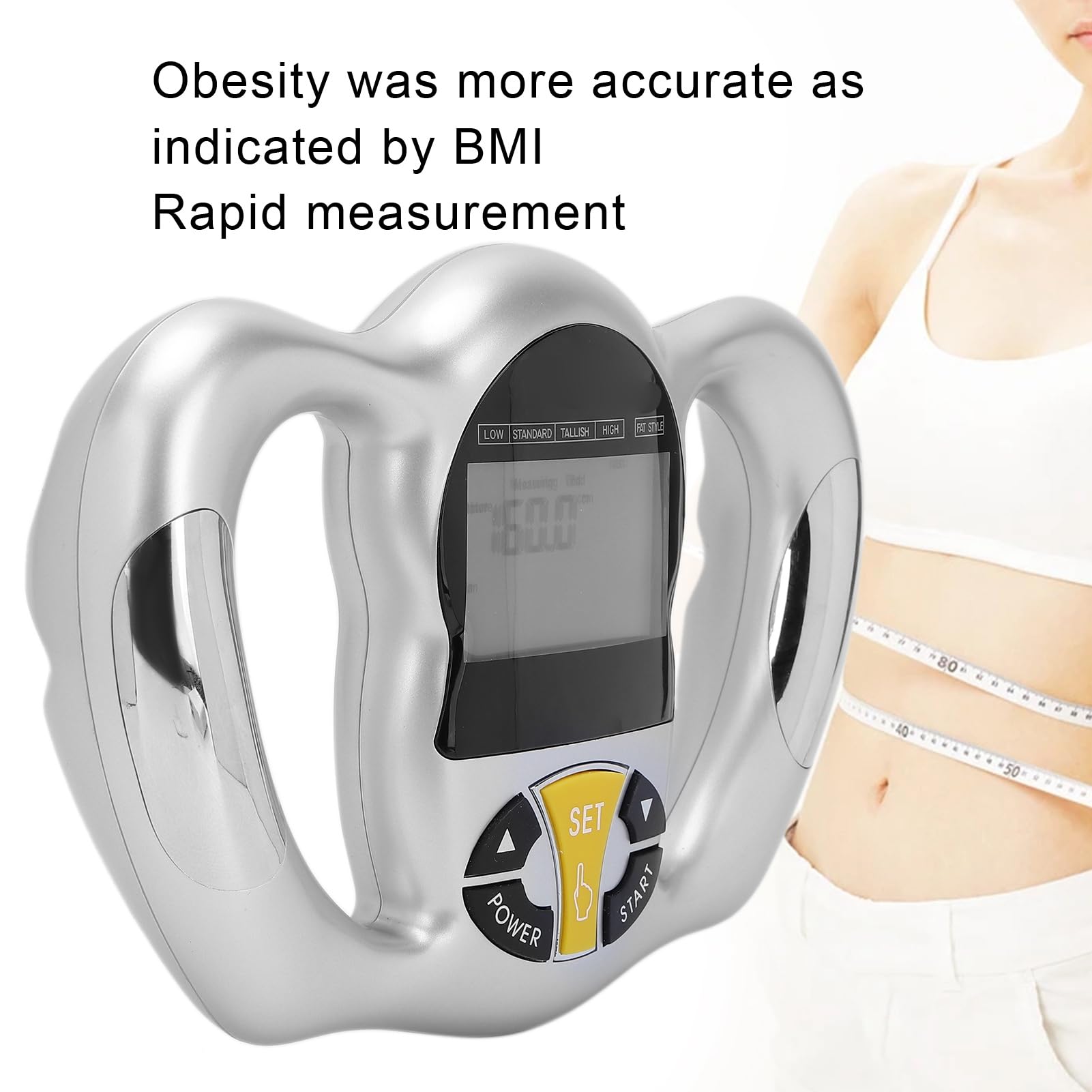 Digital Body Fat Analyzer - Handheld BMI & Calorie Monitor with LCD Screen for Weight Loss, Fitness Tracking - Perfect for Home Gym, Personal Health & Wellness Routines
