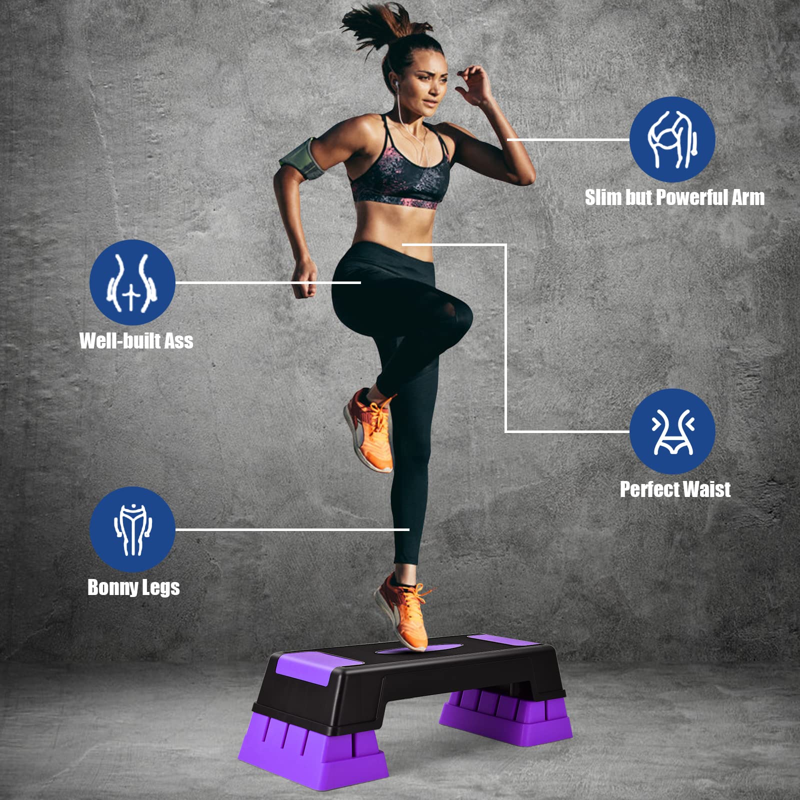 Aerobic Step Platform with Adjustable Risers (5