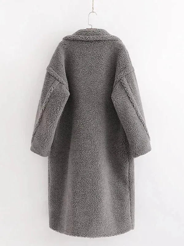 Women's Warm Fur Woolen Overcoat - Winter Fashion Coat for Women, Soft & Cozy Outerwear with Thick Insulation - Perfect for Cold Weather, Snow Days & Outdoor Activities