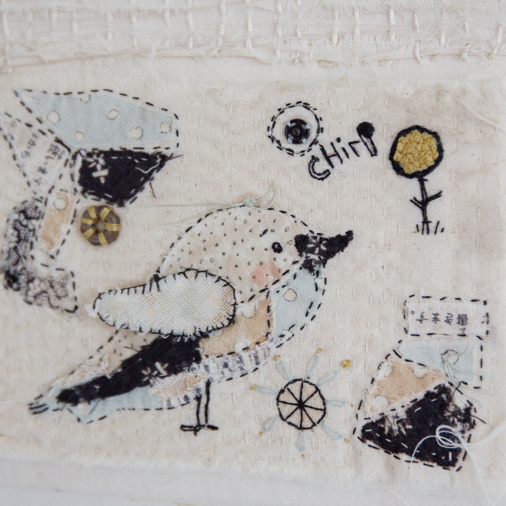 Hutch Studio Birds the Word Fabric Art Collection - Aren't You Chirpy | Wall Decor for Living Room, Nursery & Home Office