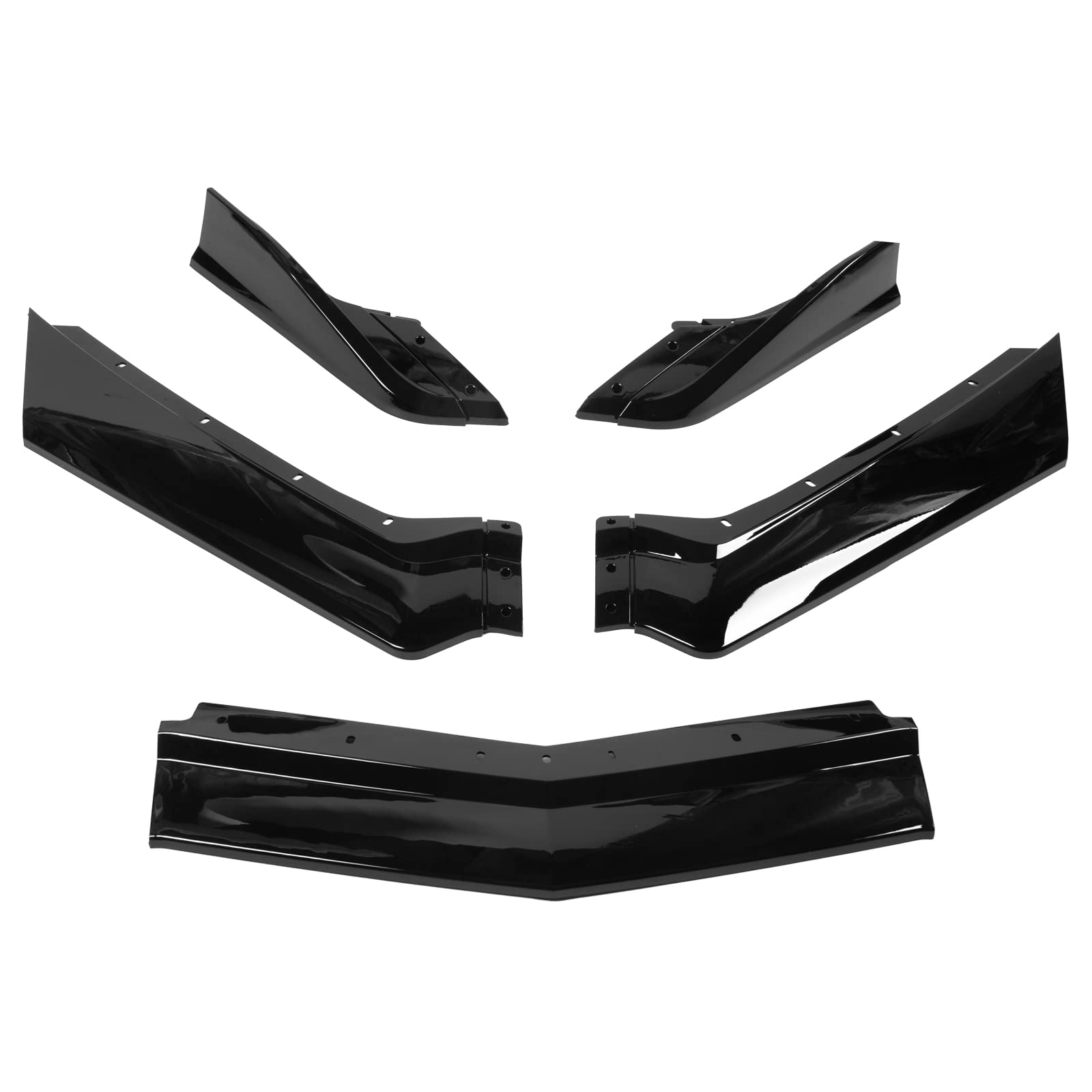 FREEMOTOR802 Gloss Black Front Bumper Lip Splitter for 2020-2025 Chevy Corvette C8 Stingray & Z51 | ABS Air Dam Lower Chin Spoiler Body Kit Replacement (5-Piece Set) | Enhances Aerodynamics & Sporty Look for Street Racing & Car Shows