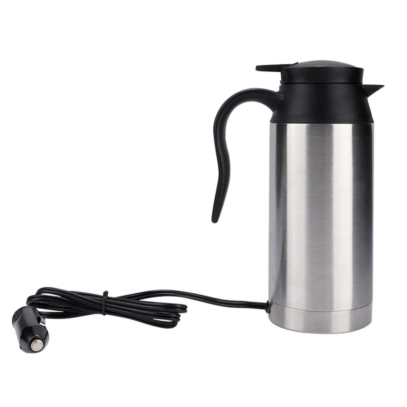 Shipenophy 750ml Stainless Steel Electric Travel Mug - 12V Car Heated Cup for Coffee, Tea, Milk & Water | Perfect for Road Trips, Commuting & Office Use