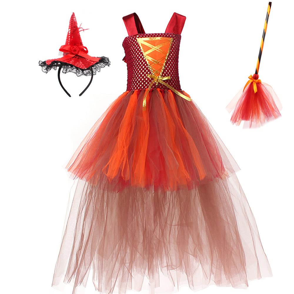 Winifred Sanderson Dress for Girls | Hocus Pocus Mary & Sarah Sanderson Sisters Costume | Kids Witch Cosplay Outfit | Perfect for Halloween, Dress-Up Parties & Themed Events