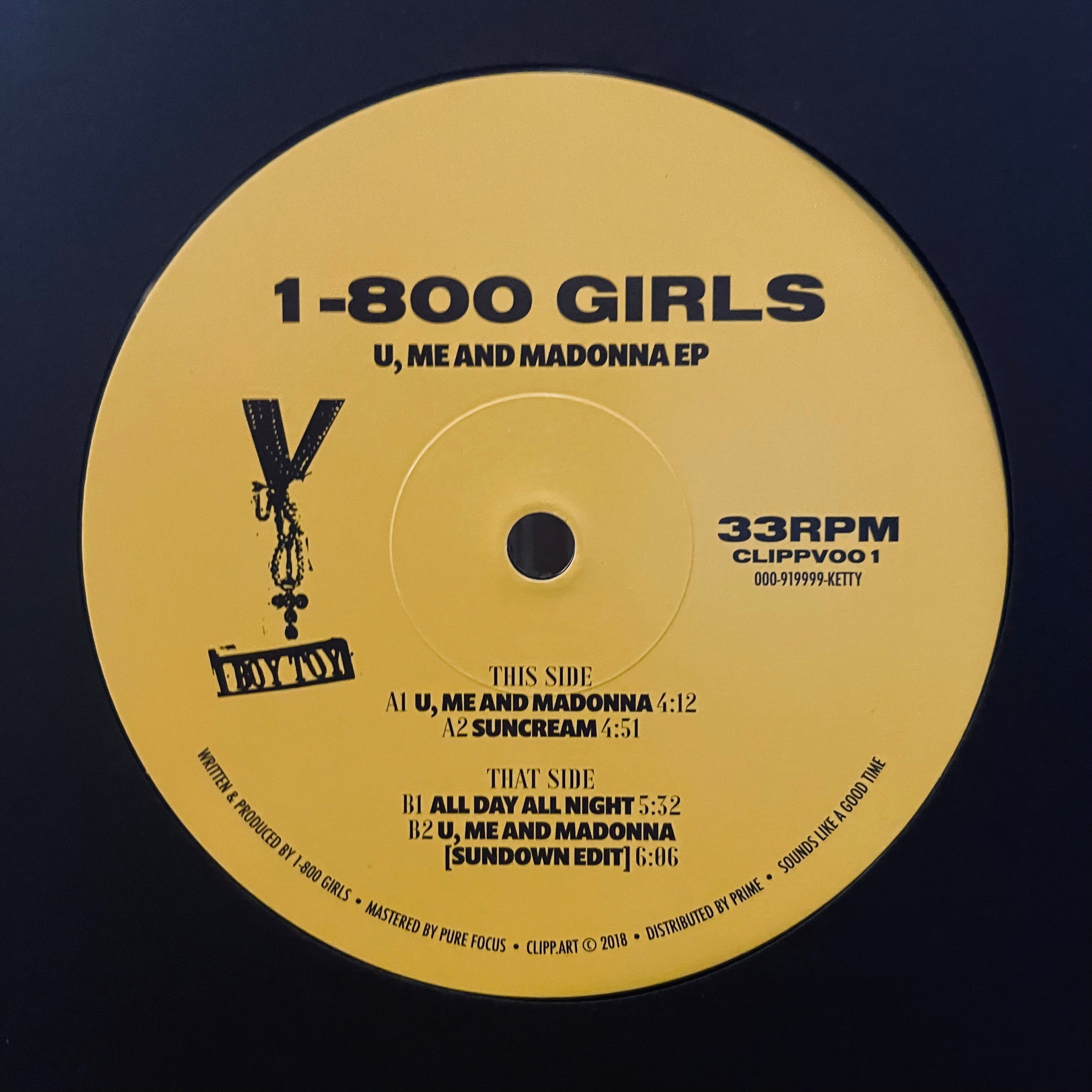 1 800 GIRLS – U, Me And Madonna EP Vinyl Record | CLIPPV001 | Limited Edition Dance Music | Perfect for DJ Sets & 90s Music Collectors