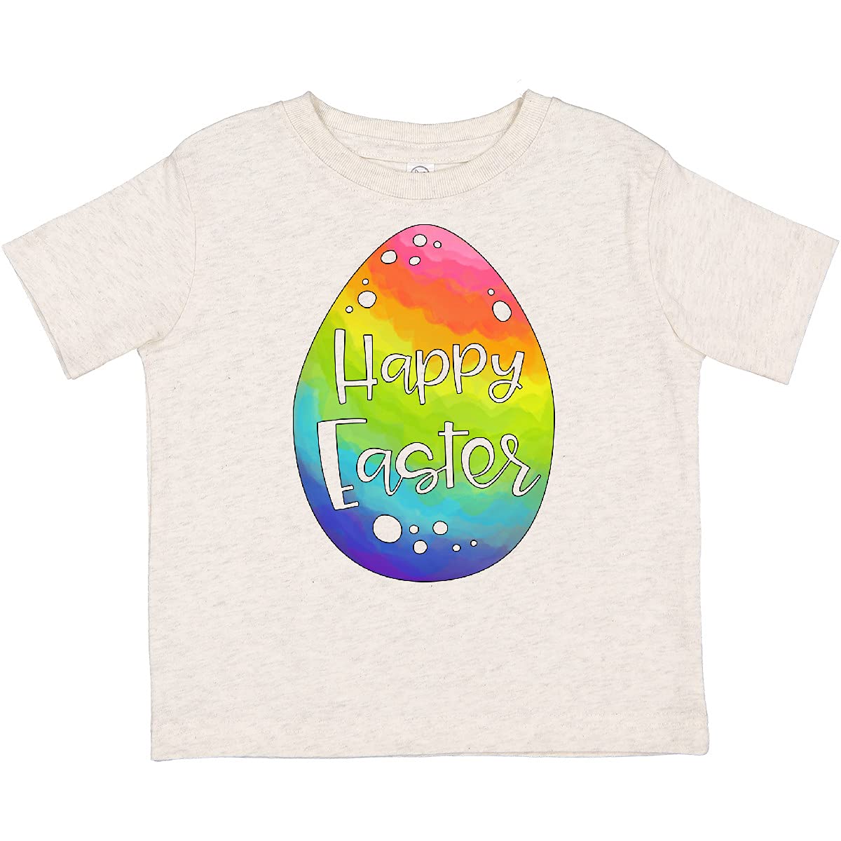 Inktastic Happy Easter Rainbow Egg Toddler T-Shirt - Cute Easter Outfit for Boys & Girls - Perfect for Easter Egg Hunts & Spring Celebrations