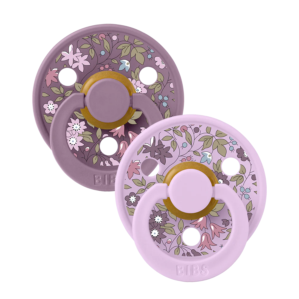 BIBS X Liberty Colour Pacifier 2-Pack - Soft & Safe Baby Soothers for Newborns & Infants - Perfect for Daycare, Travel & Bedtime Comfort