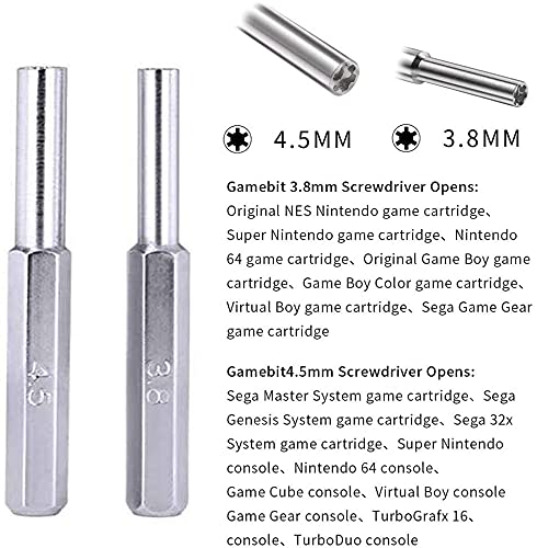 Link-e: Set of 2 Screwdriver Bits Compatible with Nintendo NES, SNES, N64, GameCube, Game Boy & Sega Mega Drive, Master System Consoles – Perfect for DIY Repairs and Retro Gaming Maintenance