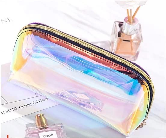 Stylish PU Leather Waterproof Makeup Bag for Women & Girls - Travel Cosmetic Organizer with Zipper Pouch - Perfect for Toiletries, Cosmetics & Travel Essentials (Ideal for Vacation, Gym & Daily Use)