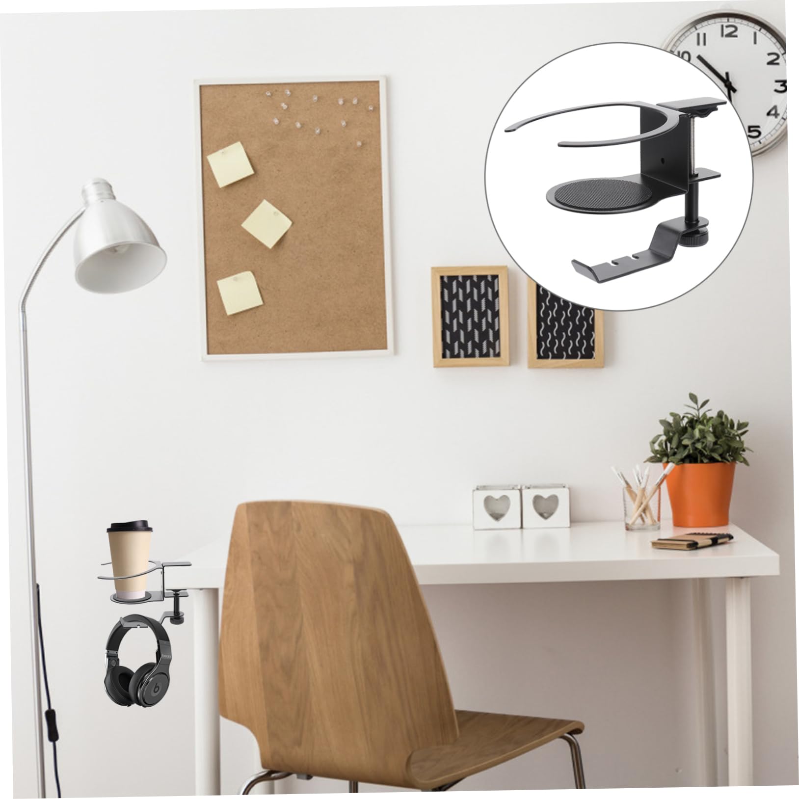 6-Pack Multi-Functional Aluminum Hanger with Cup Holder - Adjustable Alloy Drink Stand for Desk, Office, Party & Outdoor Use