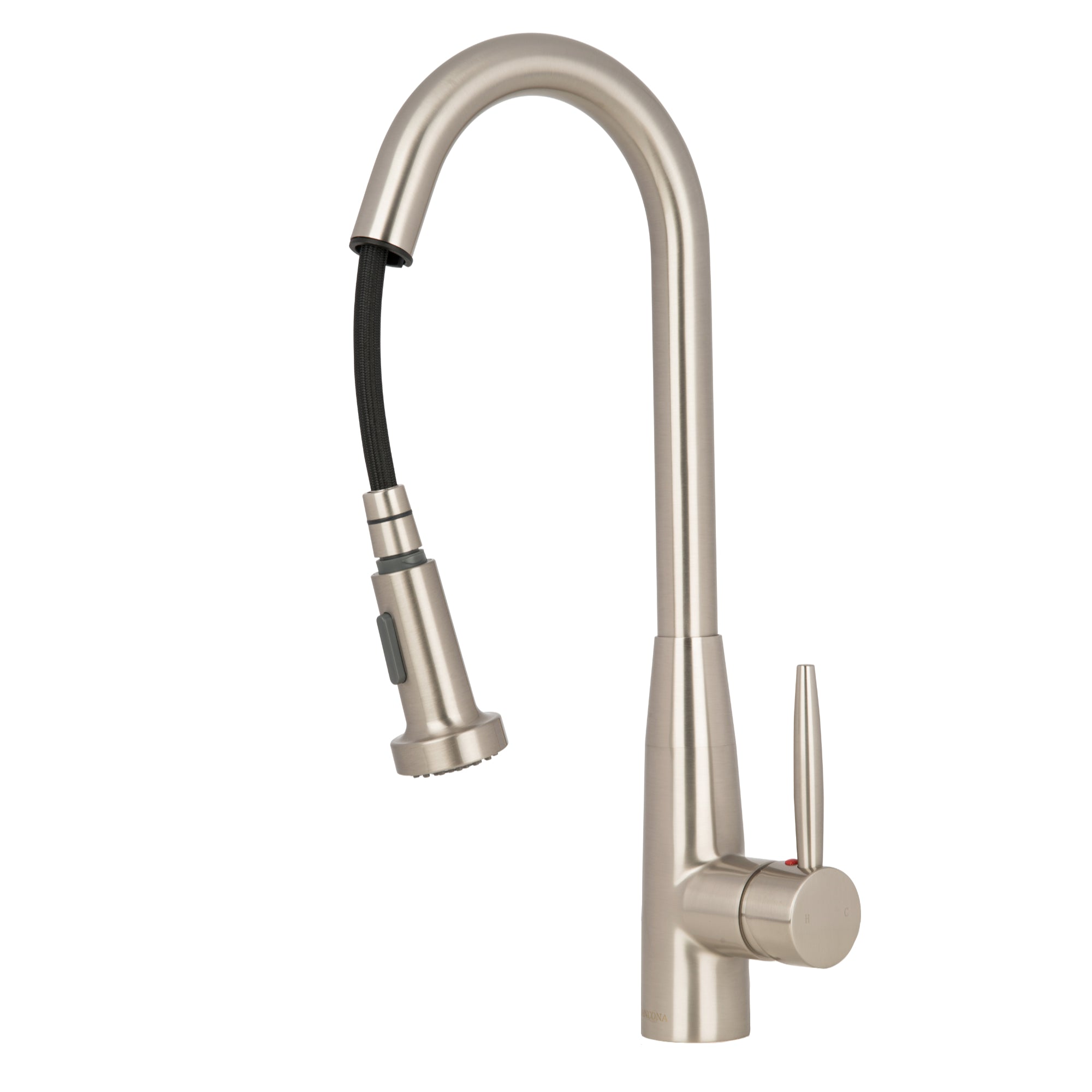 Signature II Pull Out Single Handle Kitchen Faucet - Modern Stainless Steel Bar Sink Faucet with High Arc Spout for Easy Dishwashing & Food Prep (Perfect for Home, Restaurant & Commercial Use)