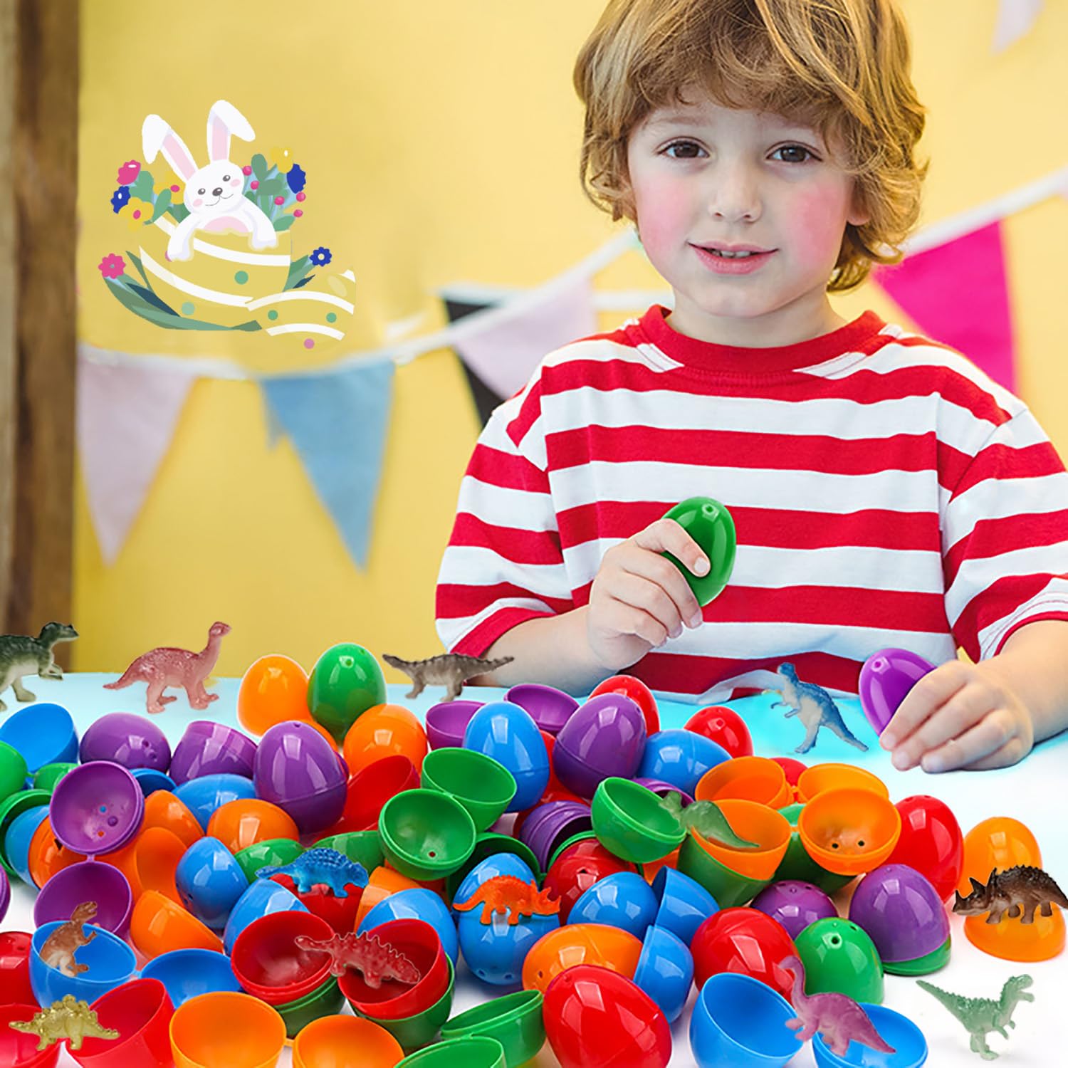 24-Pack Easter Eggs with Dinosaur Toys - Easter Basket Stuffers, Party Favors for Kids, Egg Hunt Fillers & Classroom Prizes - Perfect for Easter Celebrations, Birthday Parties & School Rewards
