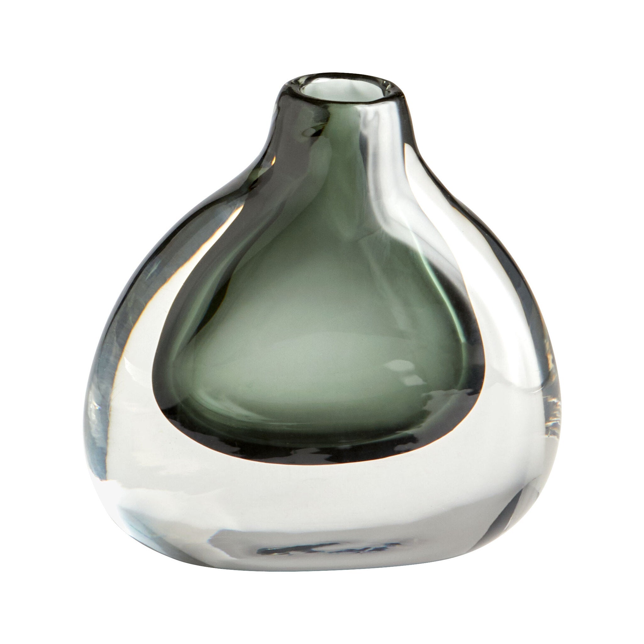 Cyan Design 11374 Moraea Vase - Small Blue & Clear Glass Vase for Home Decor, Wedding Centerpiece, Floral Arrangement, Tabletop Display