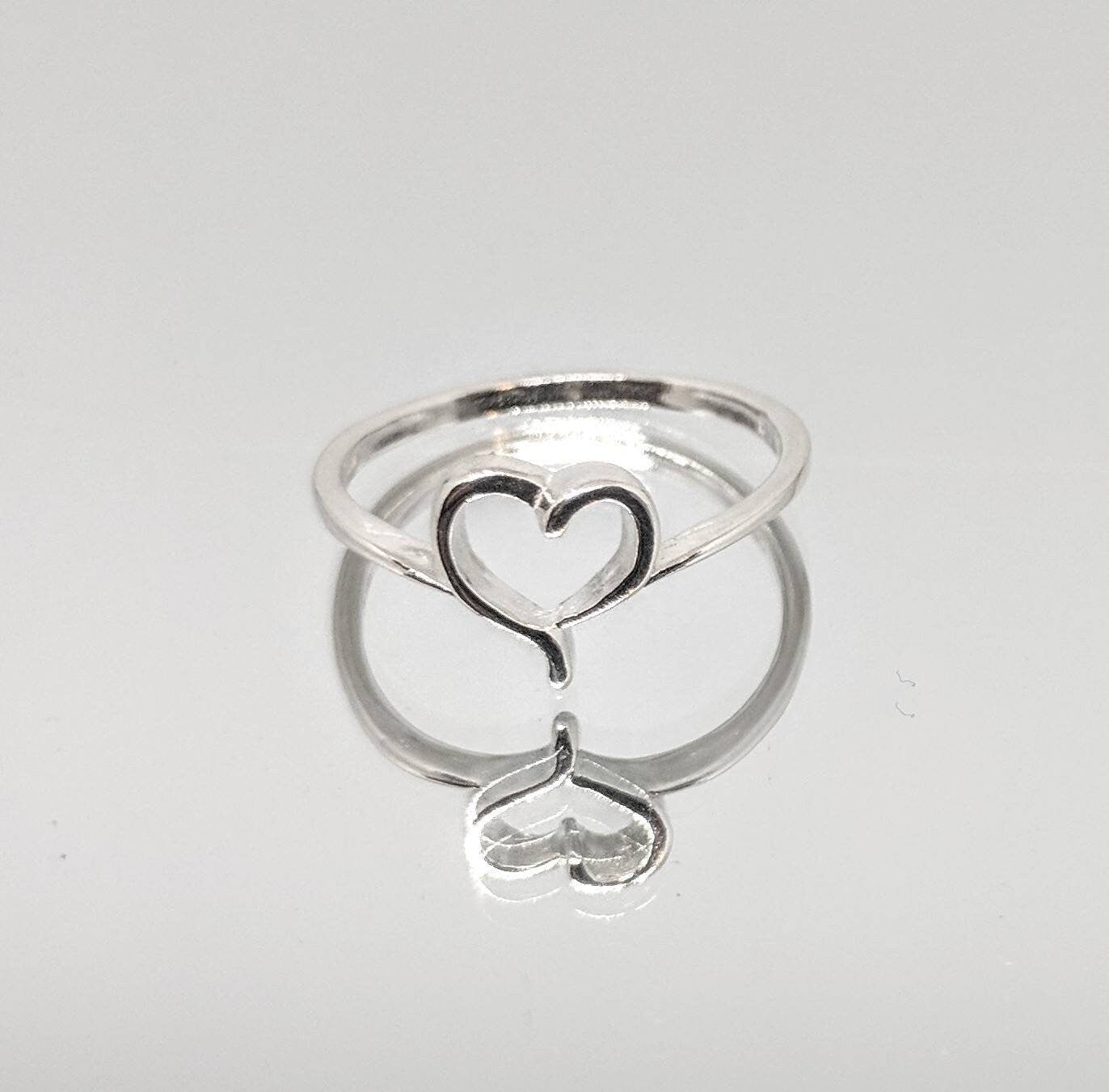 14K Gold or Sterling Silver Freeform Heart Ring - Size 7 DIY Jewelry Making, Fashion Statement Ring for Women (168 019/148 019) - Perfect for Valentine's Gift, Anniversary Present or Everyday Wear