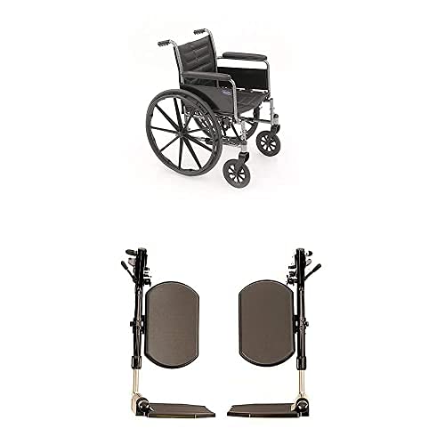 Invacare Tracer EX2 Folding Wheelchair for Adults - 20 Inch Seat with Adjustable Legrests & Full Arms - Lightweight Mobility Aid for Indoor/Outdoor Use