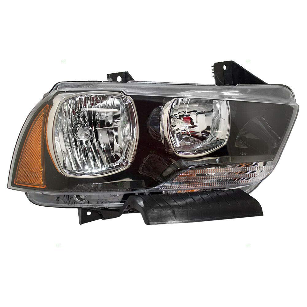 Replacement Halogen Headlight Assembly for 2011-2012 Dodge Charger - Headlamp Lens Housing - Perfect for Night Driving & Road Trips