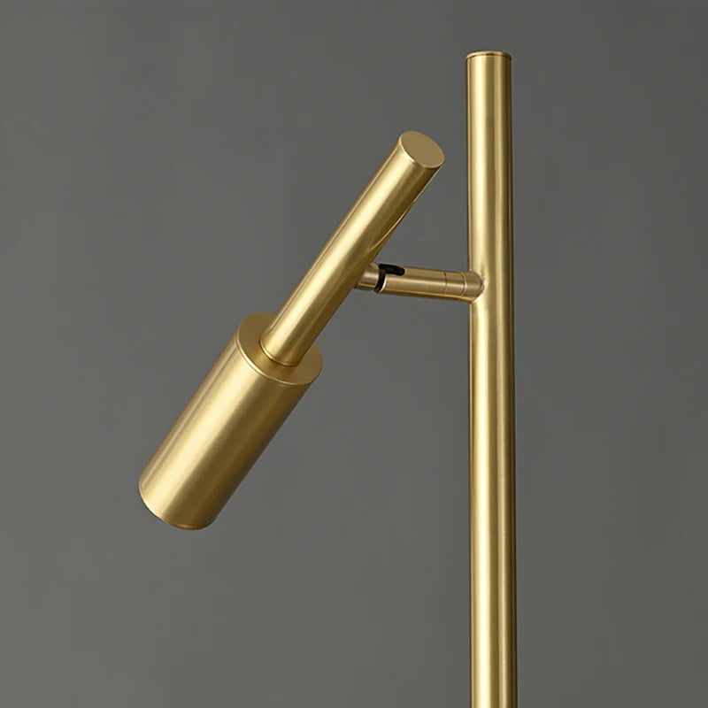 Brass Aura Adjustable Standing Lamp - Modern Floor Light for Living Room, Bedroom & Office - Dimmable Reading Light with Flexible Gooseneck Design