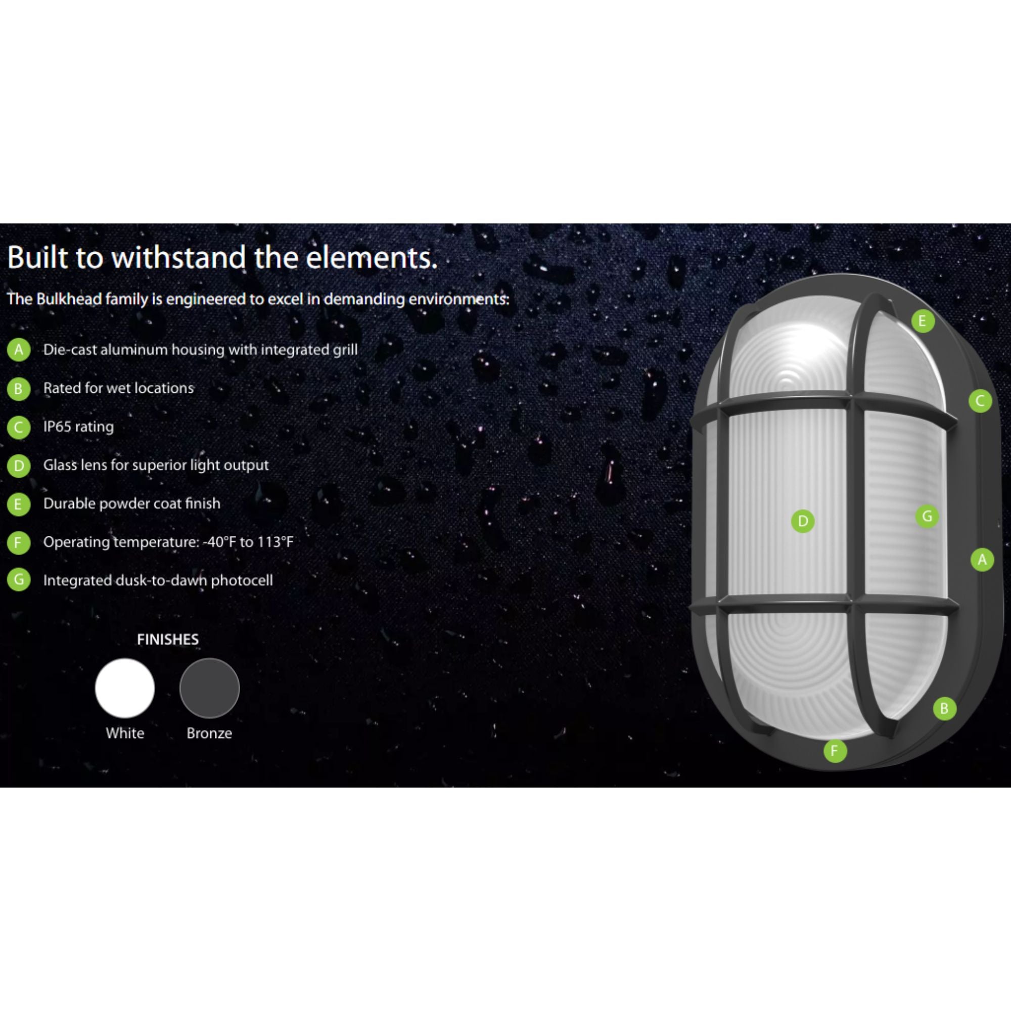 10 Pack Oval Bulkhead Wall Sconce - 2000 Lumens, 30K/40K/50K Color Temperature - White Finish - 120-277V - Perfect for Garage, Warehouse & Outdoor Lighting