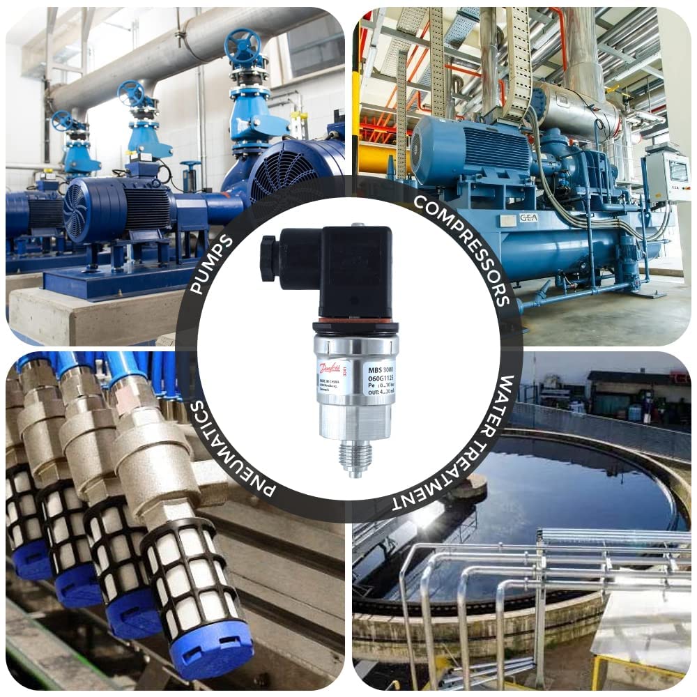 MBS 3000 Heavy Duty Pressure Transmitter Transducer 0-6 Bar Range, G 1/4 Thread, 4-20mA Output - Industrial Hydraulic Systems, HVAC Monitoring, Water Treatment & Process Control Applications