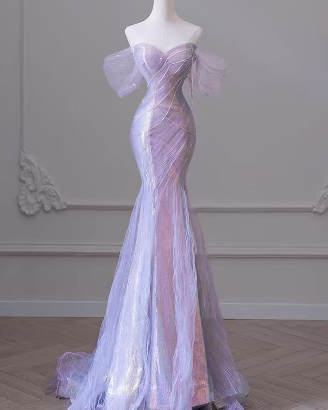Elegant Off-the-Shoulder Purple Mermaid Prom Dress J2925 - Formal Evening Gown for Homecoming, Quinceañera & Special Occasions