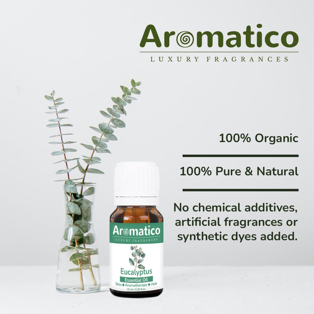 **Aromatherapy Eucalyptus Essential Oil - 100% Pure Therapeutic Grade for Steam Inhalation, Massage, Relaxation & Skin Care | Natural Mosquito Repellent & Hair Treatment | Use in Diffuser, Bath or DIY Beauty - 10ml**