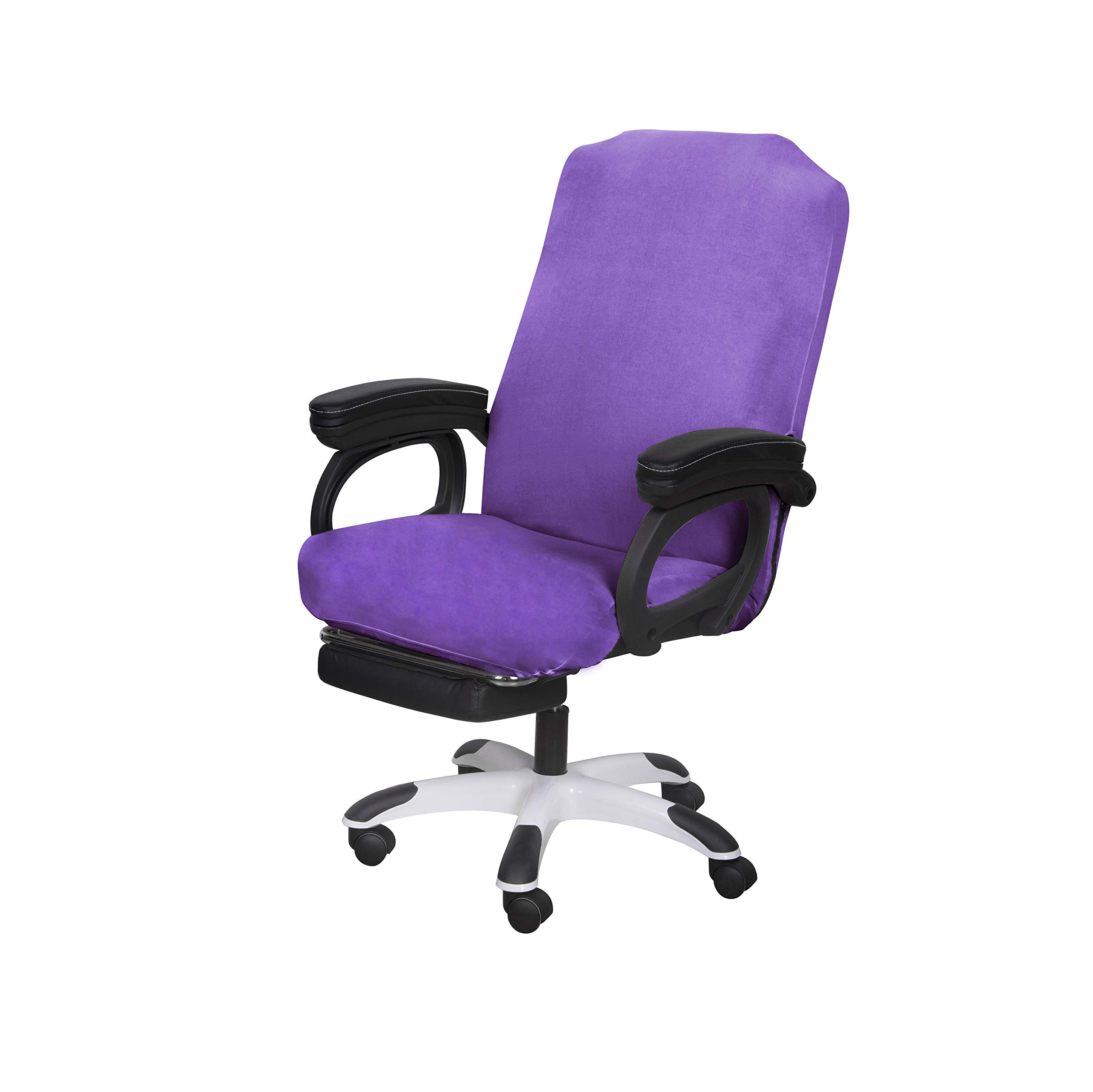 SARAFLORA Office Chair Cover - Medium Size, Light Purple - Removable & Washable Computer Chair Protector with Zipper - Universal Fit for Rotating Desk Chairs - Pet-Friendly Seat Cover for Home & Office Use