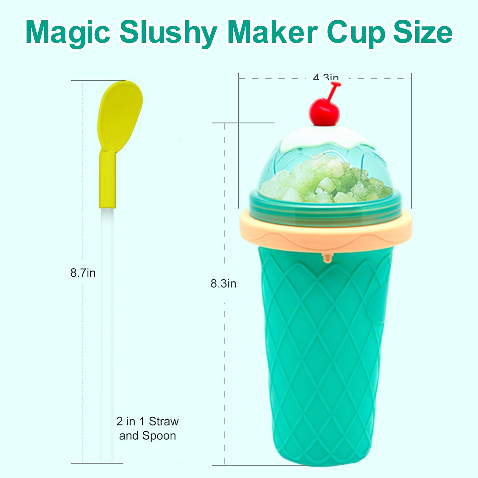 DIY Magic Quick Frozen Smoothies Cup - Portable Slushie Maker for Homemade Milk Shakes & Ice Cream | Double Layer Squeeze Slushy Cup | Perfect Birthday Gift for Kids, Friends & Family | Great for Summer Parties, Picnics & Home Treats