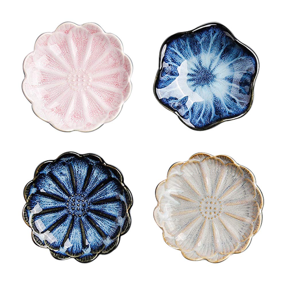 Premium Japanese Ceramic Dipping Bowls Set of 4 - Multipurpose Soy Sauce Dishes for Sushi, Dumplings & Appetizers - Elegant Small Side Dish Bowls for Seasoning & Dipping Sauces
