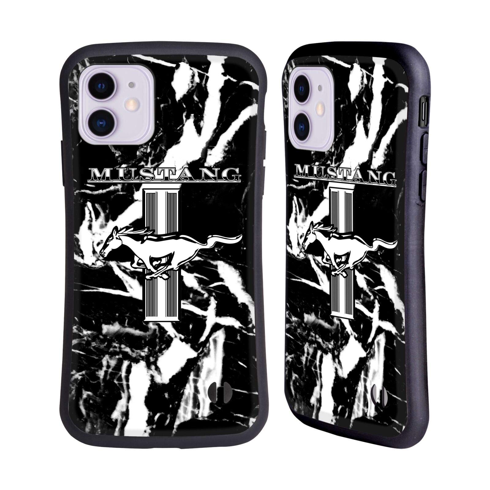 **Officially Licensed Ford Mustang Marble Logo Hybrid Case for Apple iPhone 11 - Durable Protective Cover for Everyday Use & Travel**