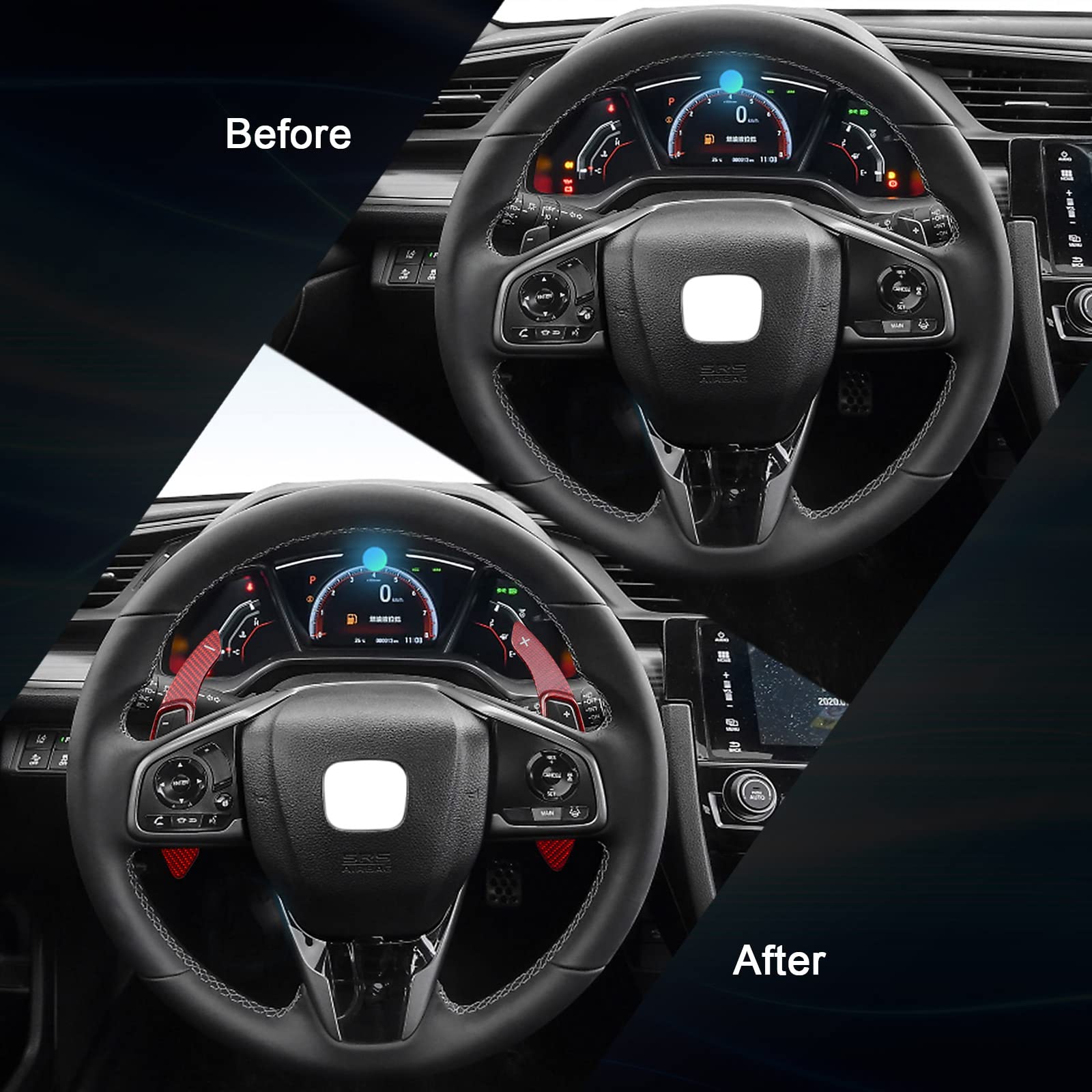 Premium Real Carbon Fiber Steering Wheel Shift Paddle Extender - Compatible with Honda Civic, Accord, CR-V, Odyssey & Acura MDX, RDX - Enhance Driving Performance for Racing & Daily Commute