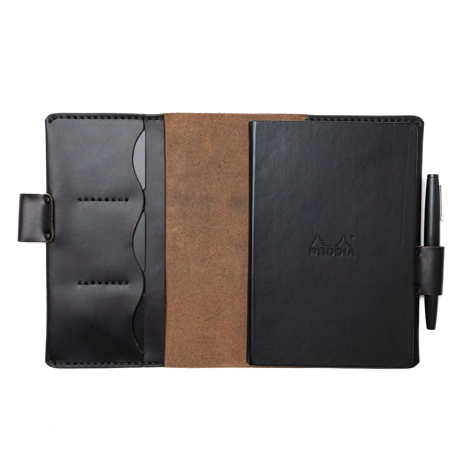 Premium Genuine Leather A5 Notebook Cover for Rhodia - Elegant & Durable Journal Protector - Perfect for Office, School & Travel Writing