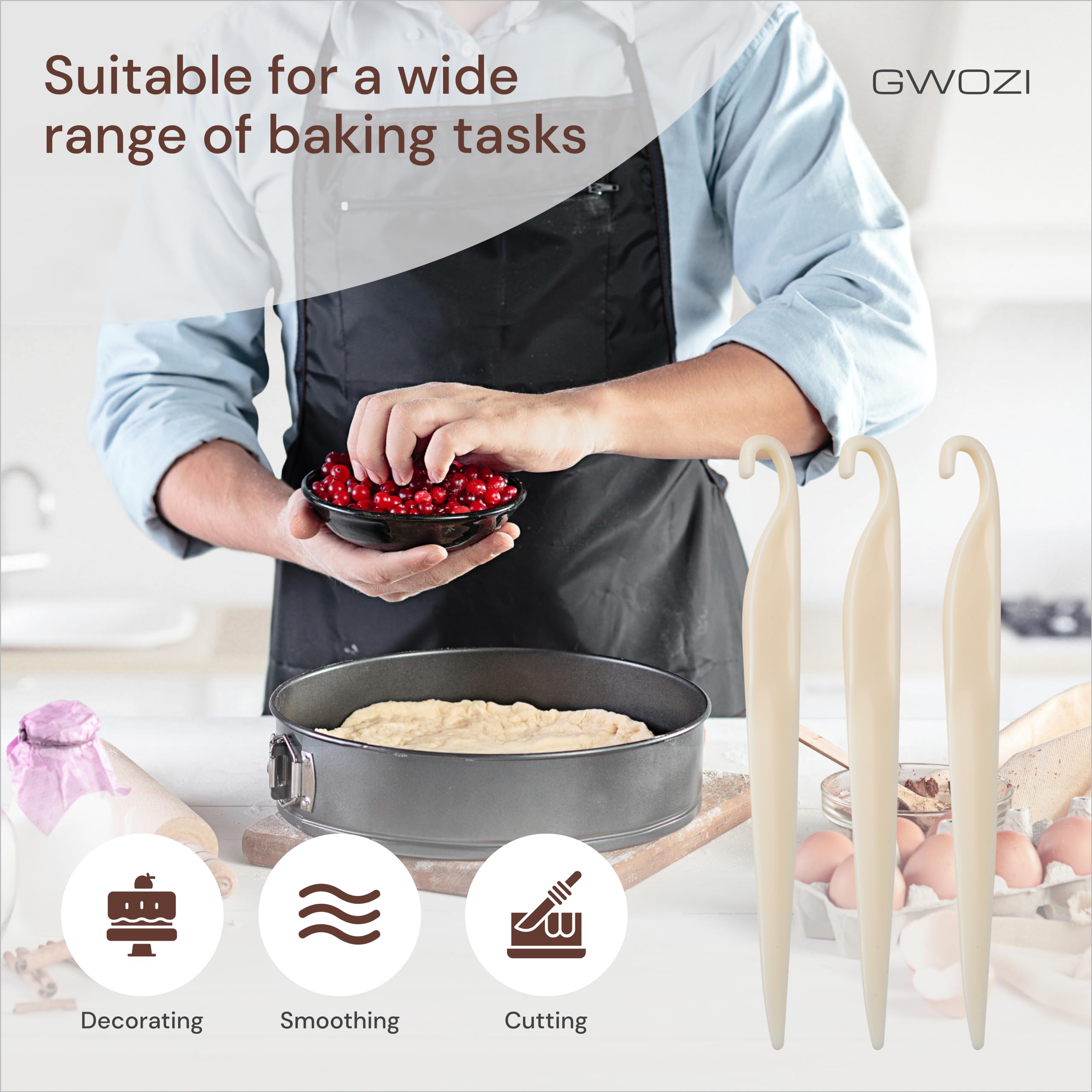 6-Piece Cake Release Tool Set - Plastic Cake Stripping Knife & Cookie Pastry Demoulding Tool - Kitchen Scraper & Butter Cream Spreader for Baking, Decorating, and Cake Making