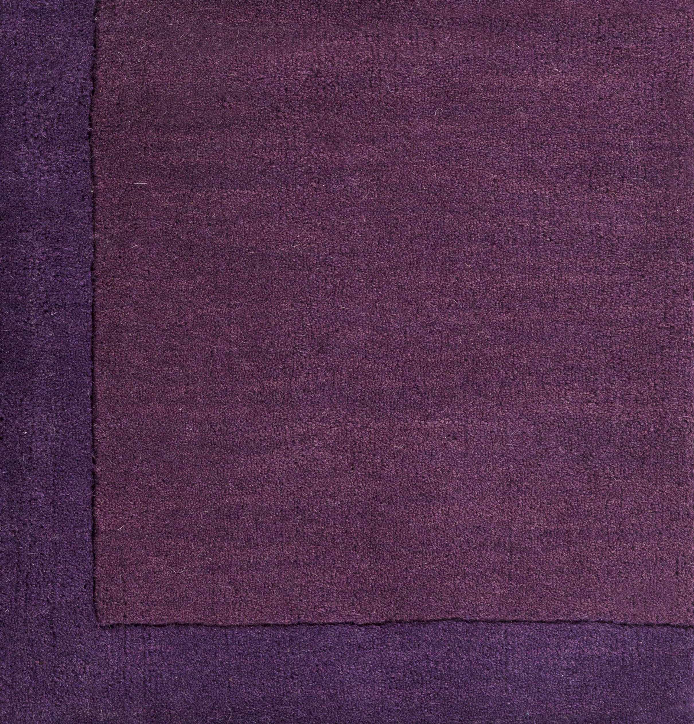 Premium Greene Wool Area Rug for Living Room & Bedroom - Solid Border Design in Purple - 8' x 11' Size - Soft & Durable Home Decor for Cozy Spaces
