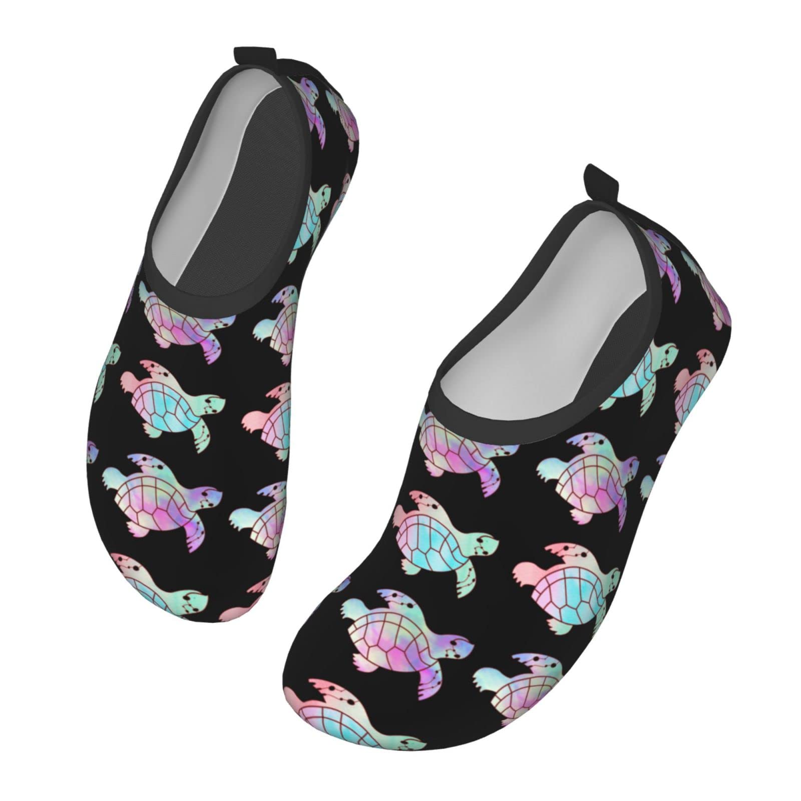 **Women's & Men's Quick-Dry Non-Slip Swim Shoes - Watercolor Sea Turtle Design Aqua Socks for Beach, Pool, Volleyball & Water Sports**    *(Optimized for Google SEO, translated to English, and includes usage scenarios.)*