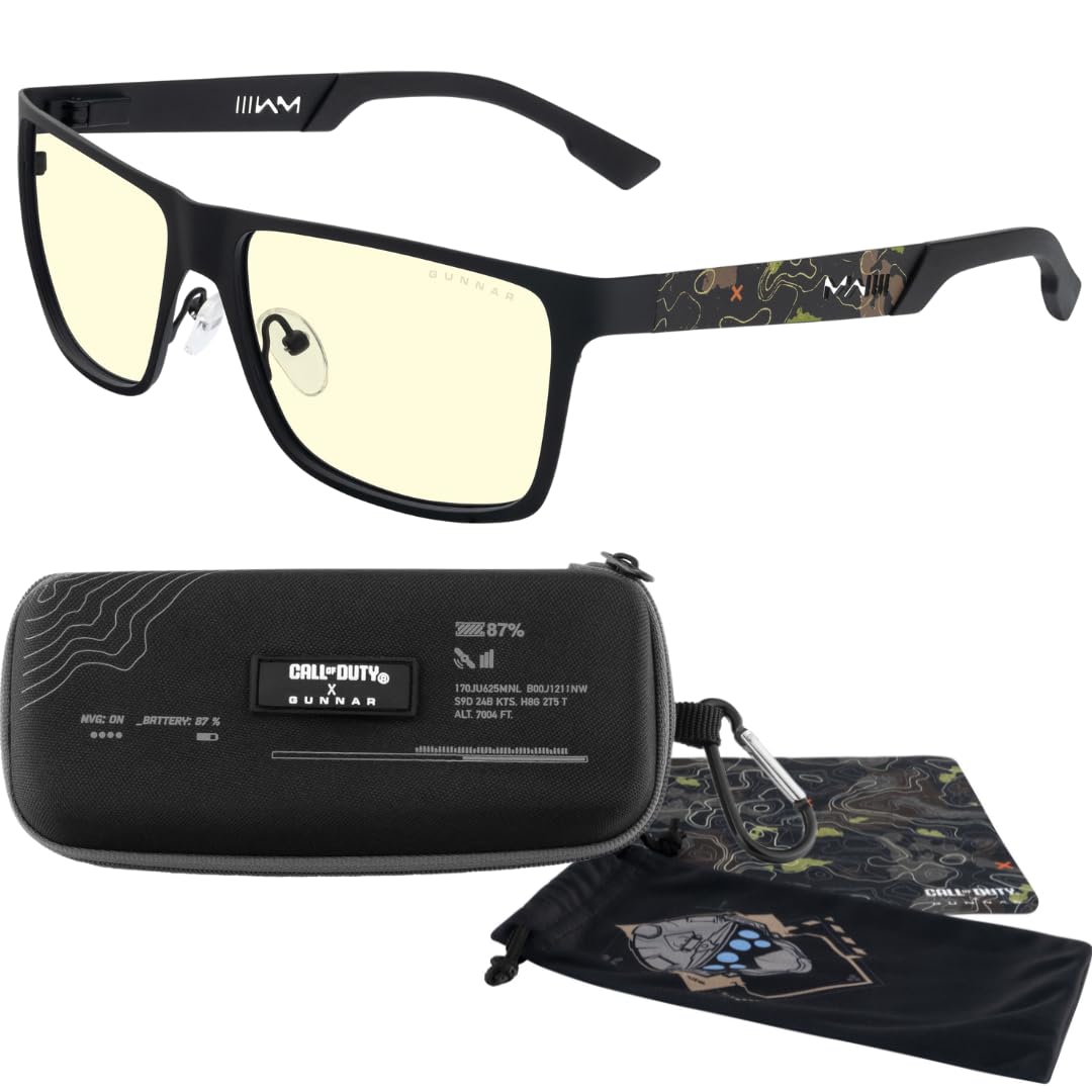 Gunnar Official Call of Duty Gaming Glasses - Blue Light Blocking Computer Glasses with Patented Lens Technology for Gamers & Digital Eye Strain Relief | Perfect for Esports, Late-Night Gaming & Office Work