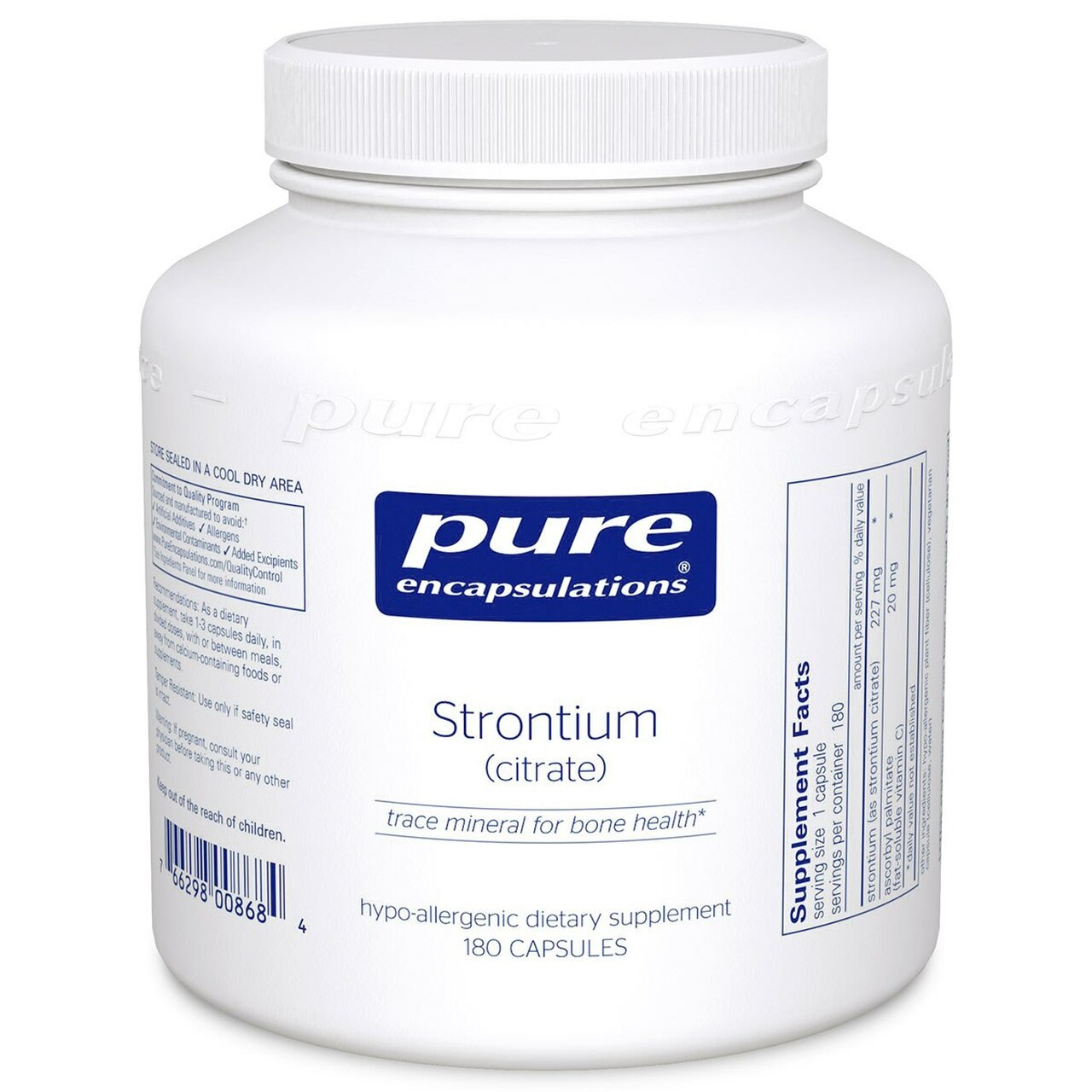 Premium Strontium Citrate Supplement for Bone Health & Joint Support - Vegan, Non-GMO, 500mg Capsules - Supports Strong Bones, Osteoporosis Prevention & Healthy Joints - Ideal for Adults & Seniors