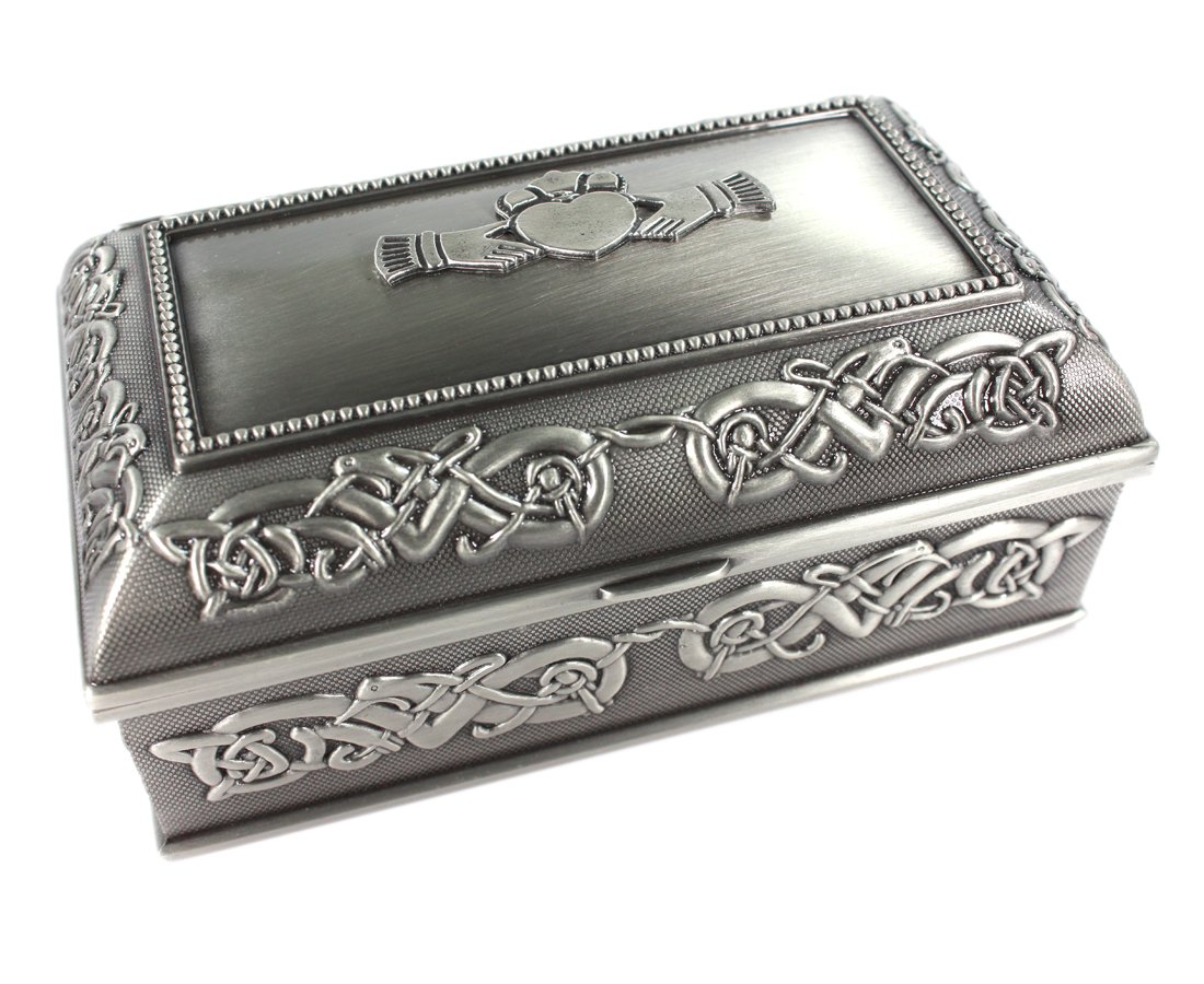 Authentic Claddagh Irish Jewelry Box - Medium Size for Rings, Necklaces & Keepsakes | Perfect for Wedding, Anniversary & Birthday Gifts