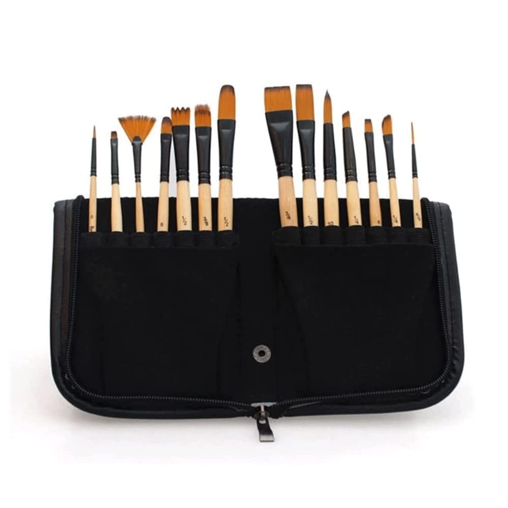 14-Piece Professional Art Paint Brush Set for Watercolor, Acrylic, Oil, Gouache & Fabric Painting - Fine Detail Brushes for Kids & Adults - Perfect for Canvas, Face & Body Art Projects