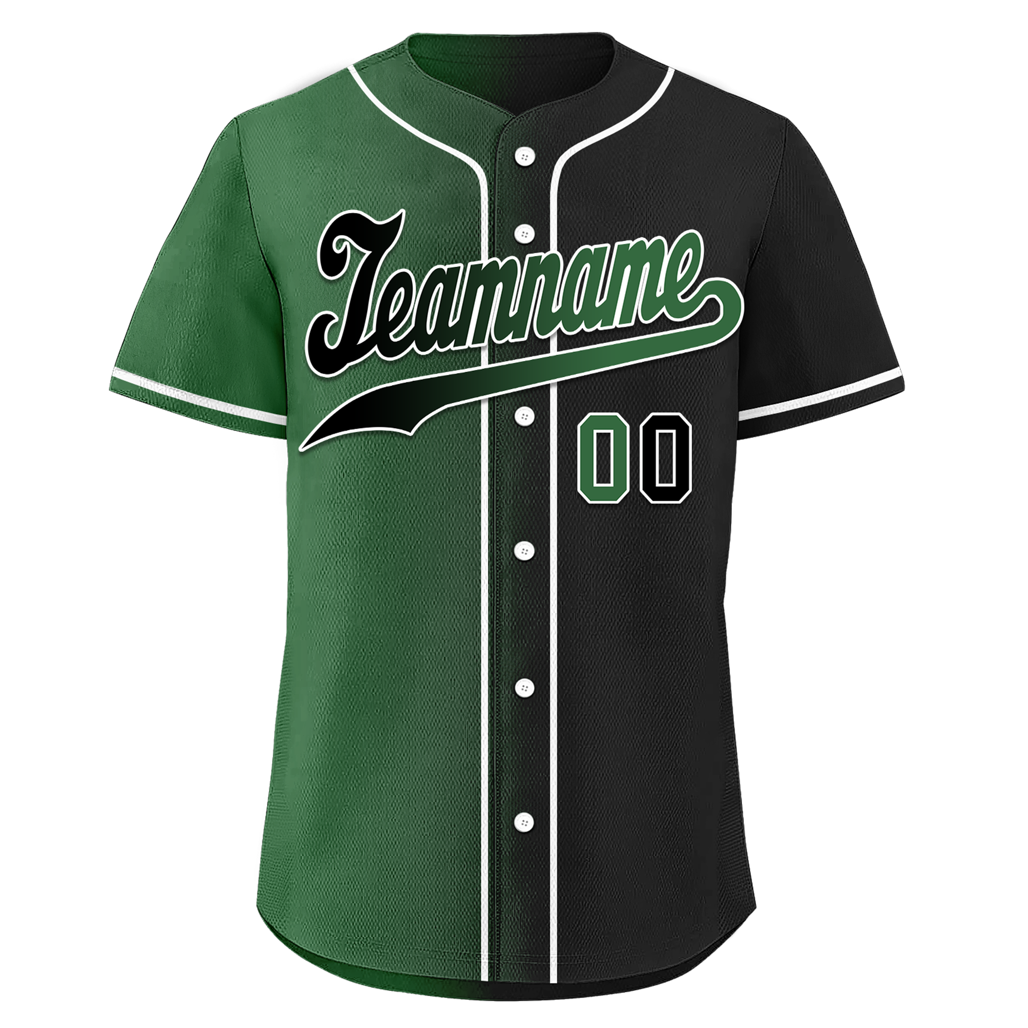 Custom Green to Black Gradient Personalized Baseball Jersey - Authentic Fashion Sportswear BSBJ01 D0a707c for Team Uniforms, Fan Gear & Casual Streetwear