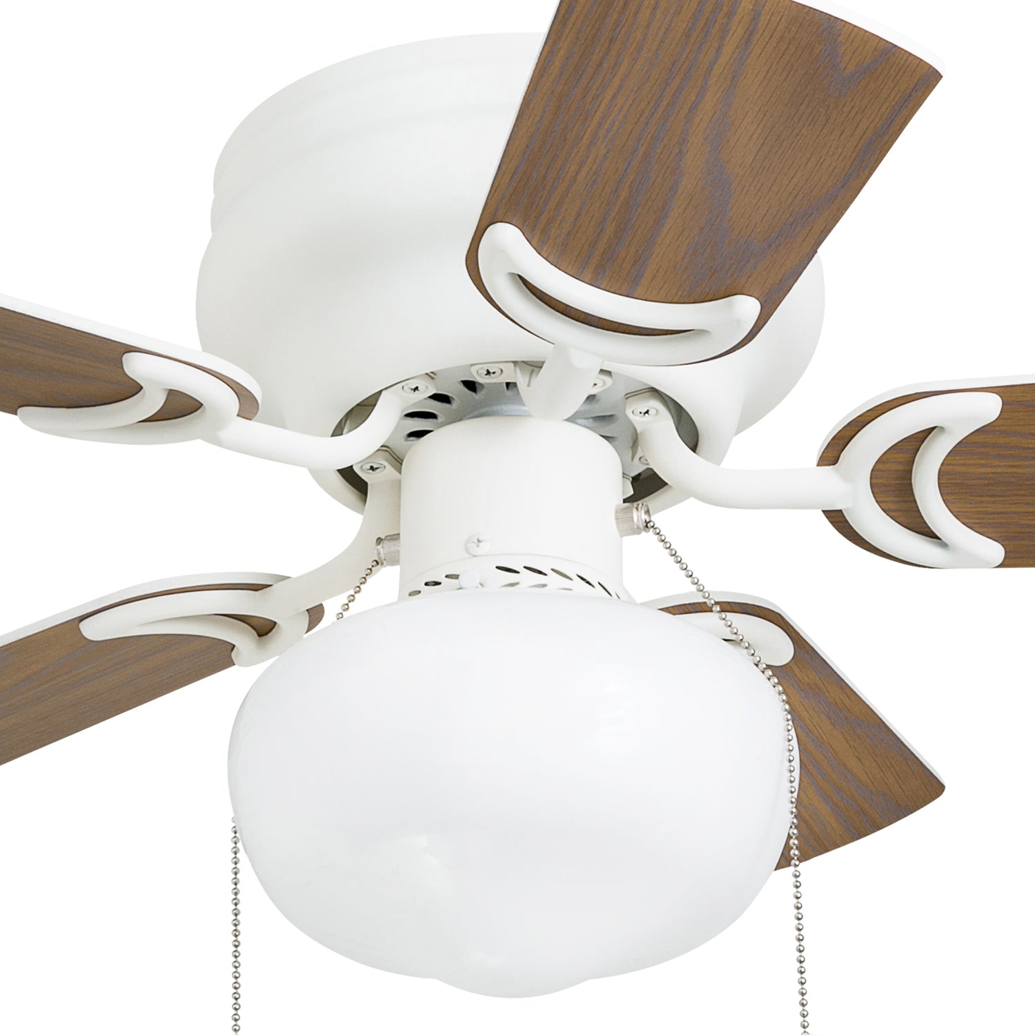 28 Inch White Ceiling Fan with Pull Chain - Hero Series | Perfect for Living Room, Bedroom & Office Cooling